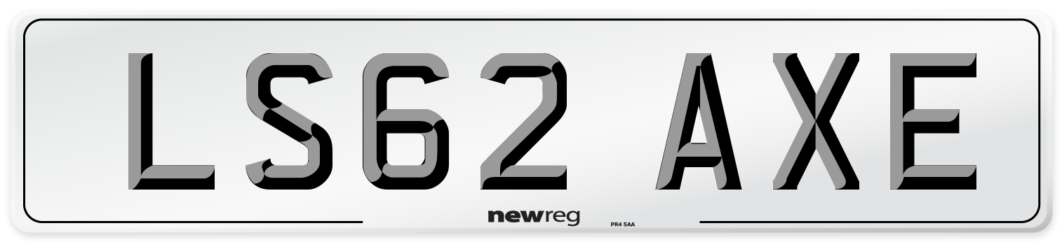 LS62 AXE Number Plate from New Reg